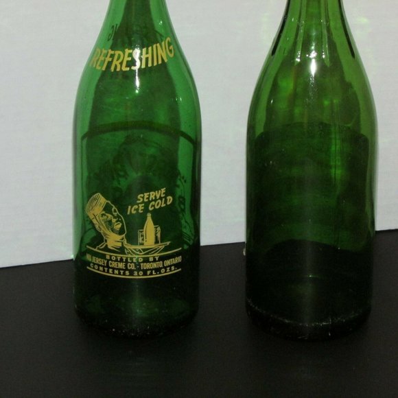 2 Vintage Soda Pop Bottles JERSEY DRY AMERICA DRY GINGER ALE 30 oz Green Glass - Picture 7 of 12